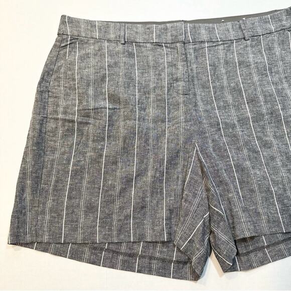 Lane Bryant Gray Linen Blend Shorts
White Stripe Mid Length, Size 22 Coastal - Picture 2 of 8